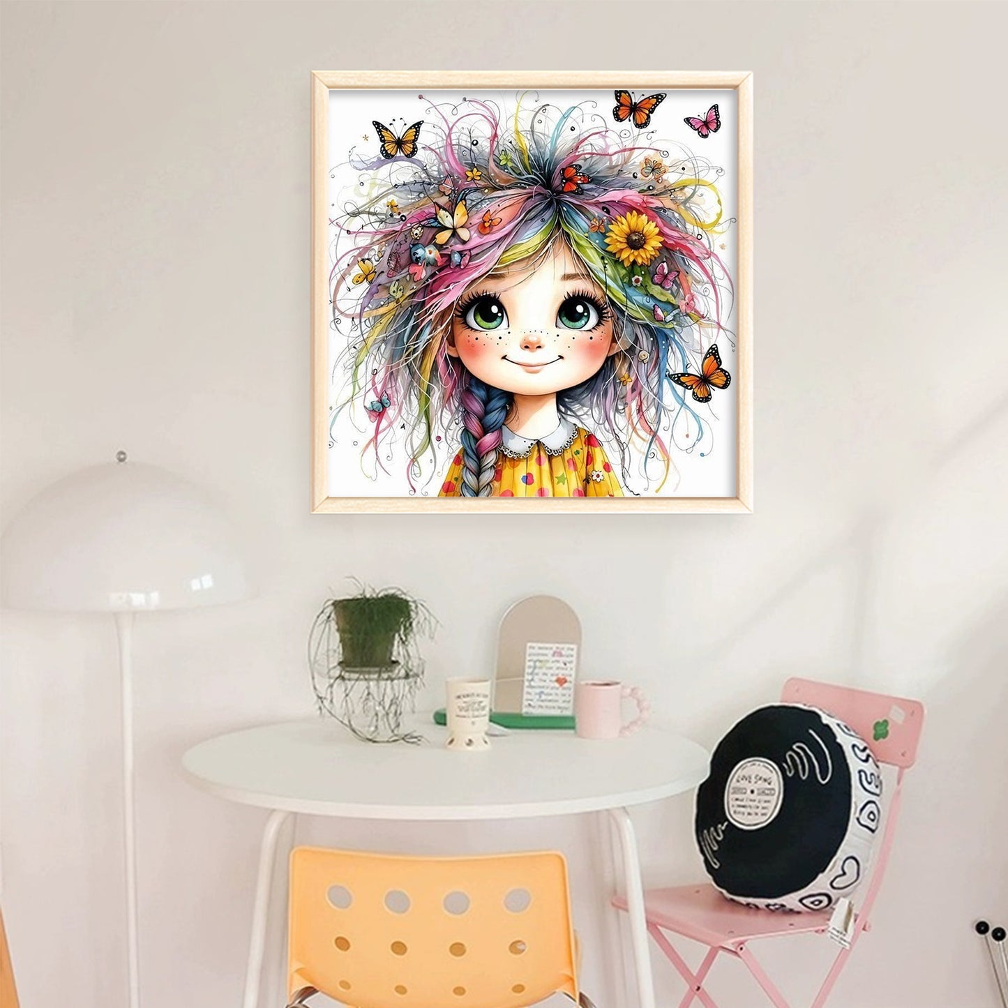 Whimsical Girl - Full 11CT Stamped Cross Stitch 40x40CM - Yishu