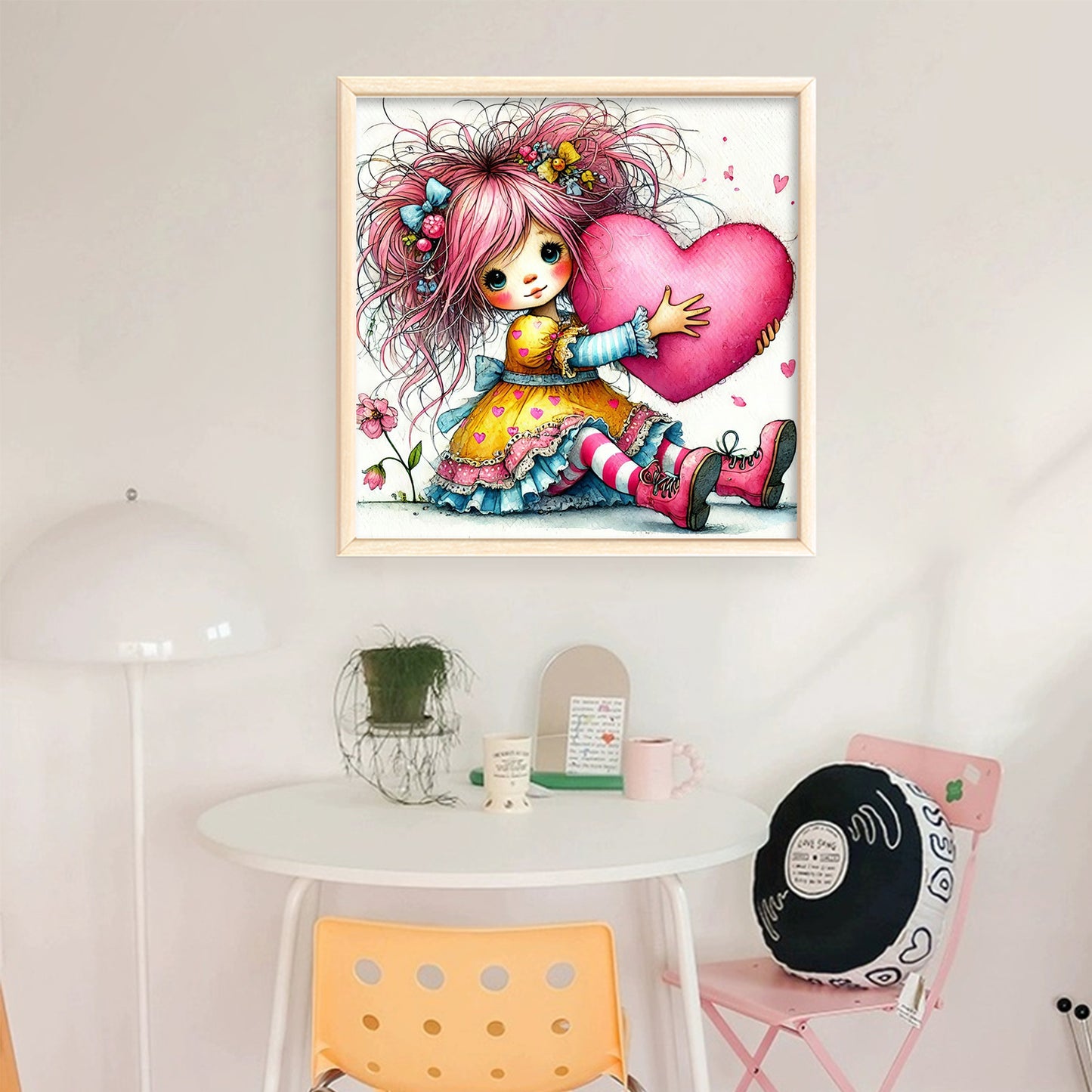 Whimsical Girl - Full 11CT Stamped Cross Stitch 40x40CM - Yishu