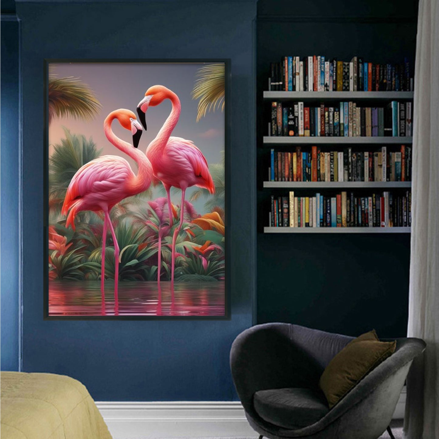 Flamingo - Full 11CT Stamped Cross Stitch 40x60CM - Yishu
