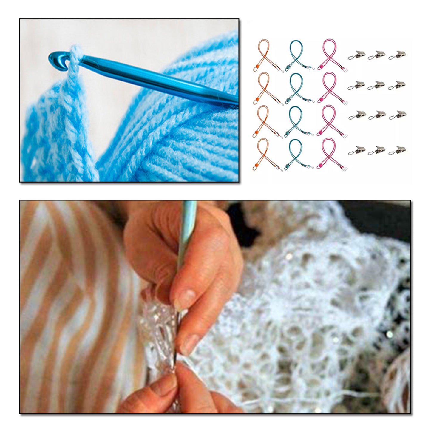 12Pcs Cross Stitch Side Clips Adjustable Fabric Fastening Clip Embroidery Tools