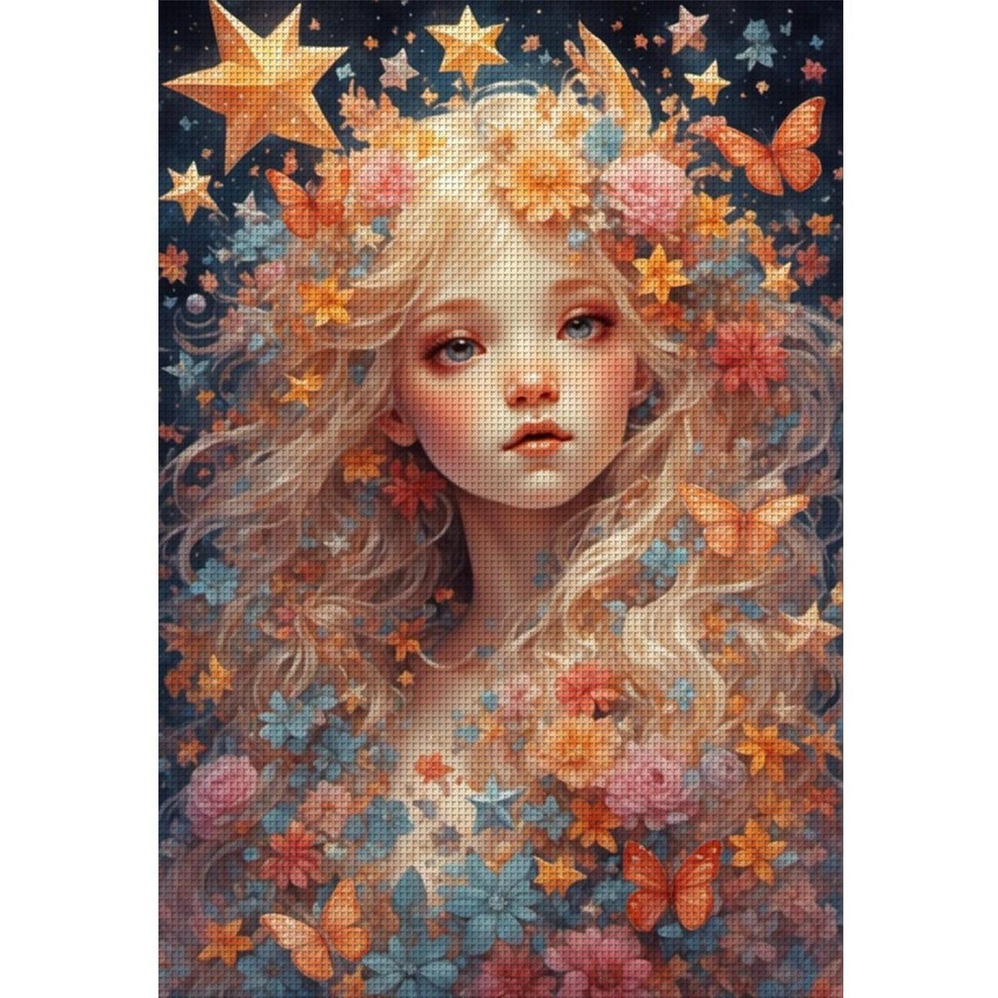Girl - Full 11CT Stamped Cross Stitch 40x60CM - Yishu