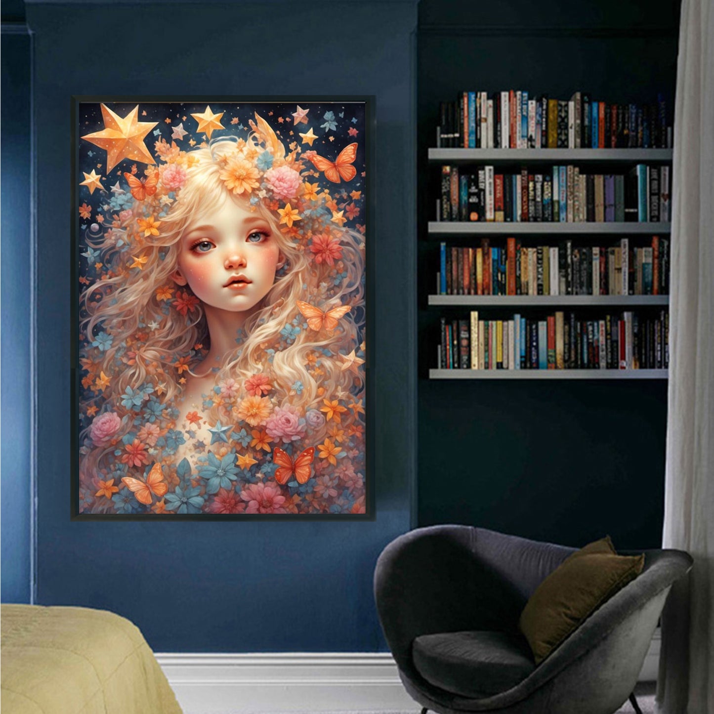 Girl - Full 11CT Stamped Cross Stitch 40x60CM - Yishu