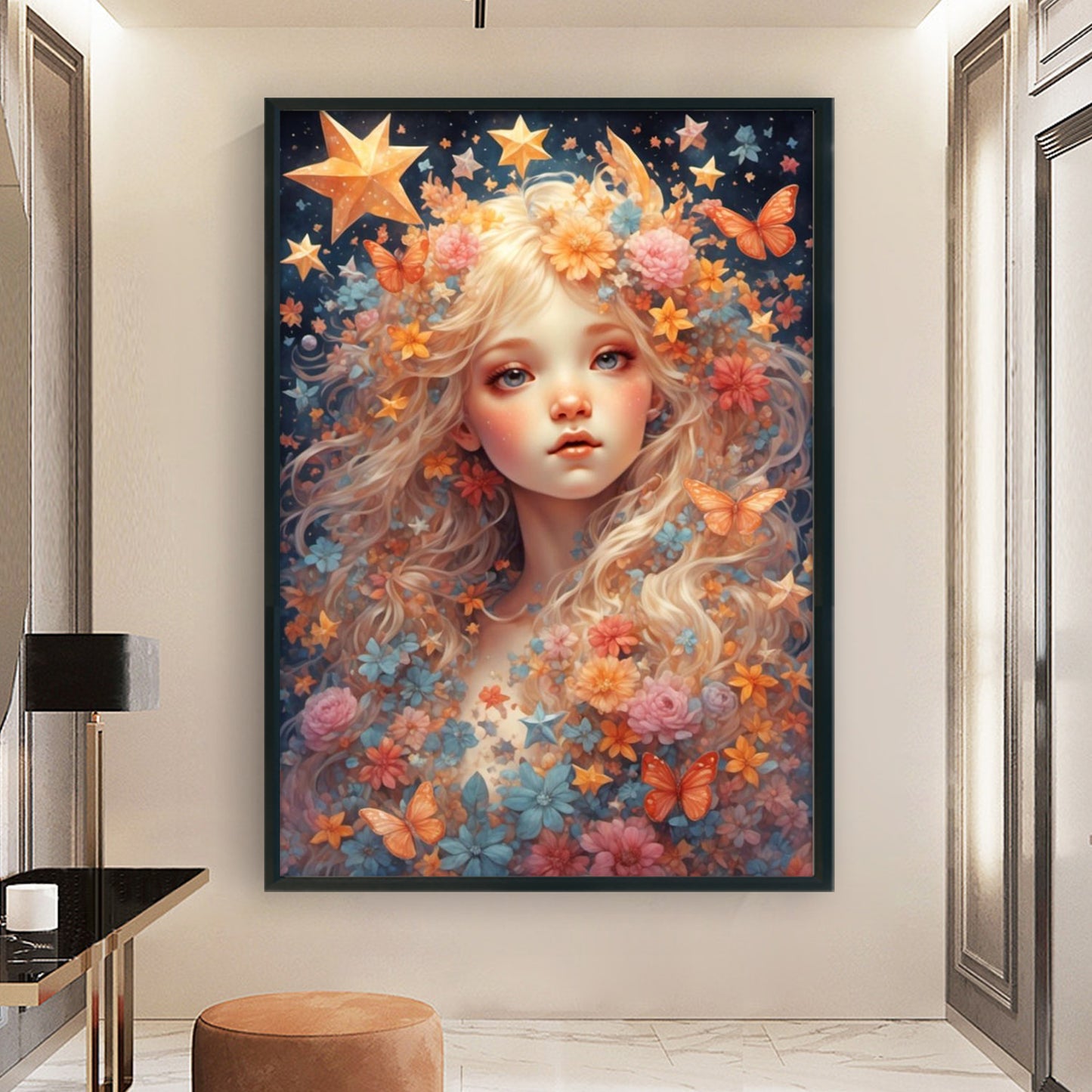 Girl - Full 11CT Stamped Cross Stitch 40x60CM - Yishu