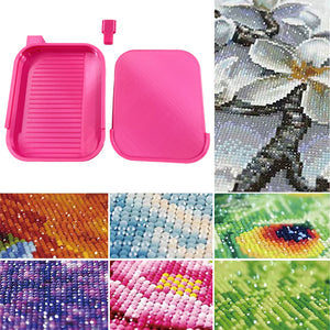 Diamond Painting Tray Organizer Diamond Art Tray for DIY Crafts (Rose Red)