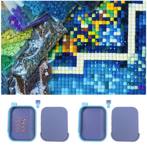 Diamond Painting Tray Organizer Diamond Art Tray for DIY Crafts (Blue Purple)