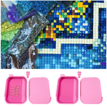 Load image into Gallery viewer, Diamond Painting Tray Organizer Diamond Art Tray for DIY Crafts (Pink White)
