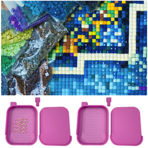 Diamond Painting Tray Organizer Diamond Art Tray for DIY Crafts (Pink Blue)
