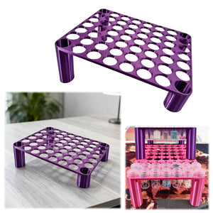 56 Grid Diamond Painting Can Organizer High & Low Foot Storage Rack (Purple)