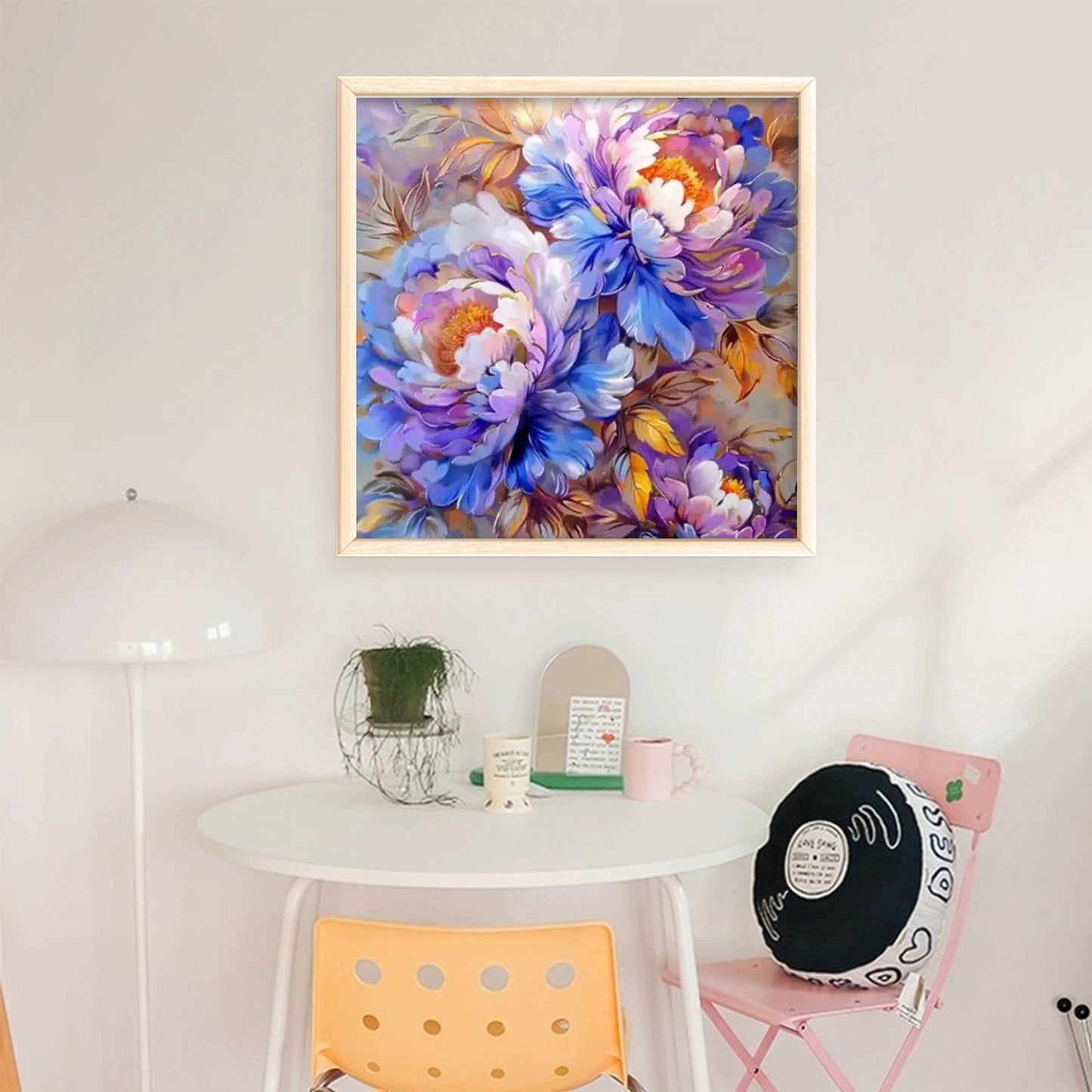 Gilded Peony - Full 11CT Stamped Cross Stitch 50x50CM - Mona Lisa