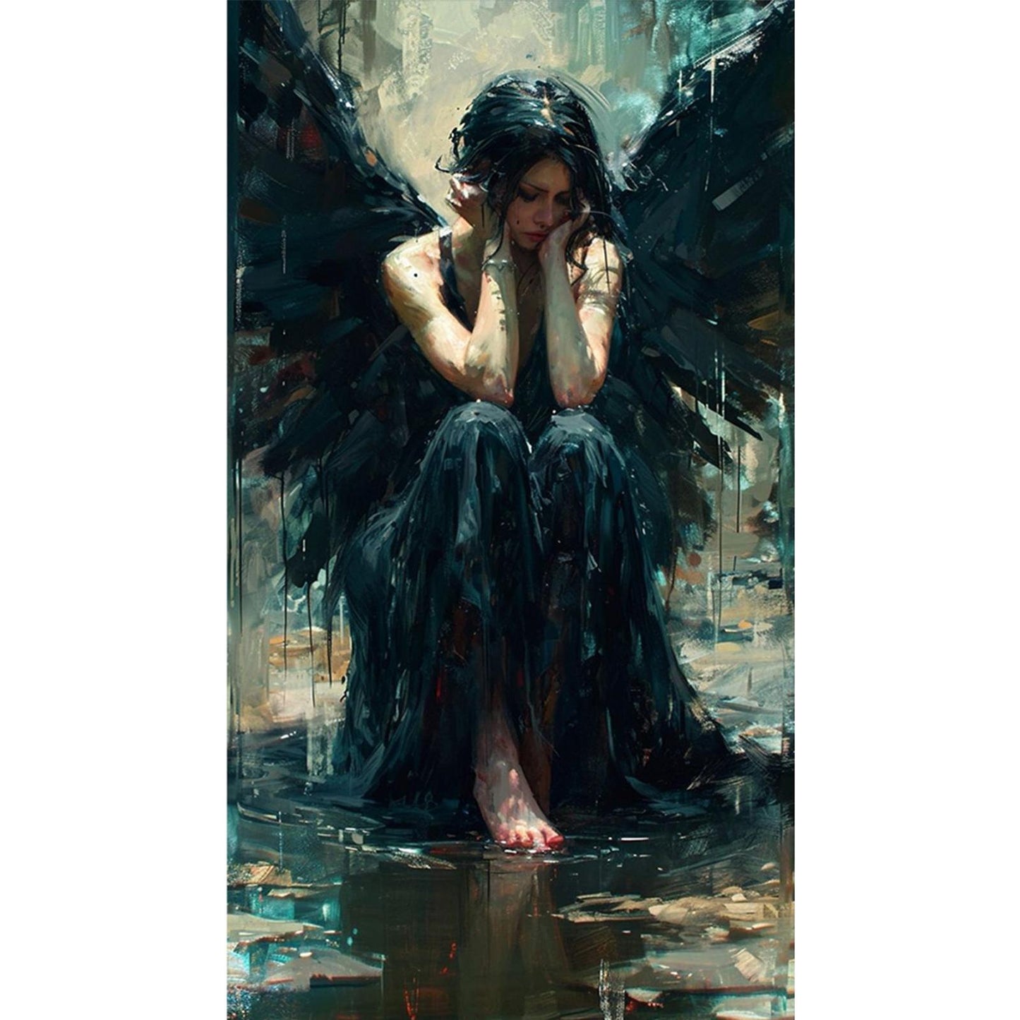 Fallen Angel - Full 16CT Stamped Cross Stitch 40x70CM - Huacan