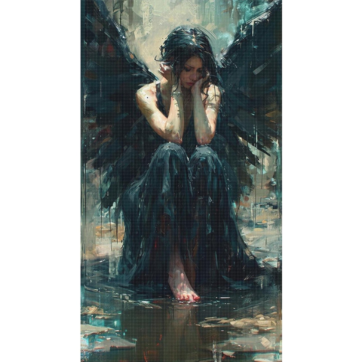 Fallen Angel - Full 16CT Stamped Cross Stitch 40x70CM - Huacan