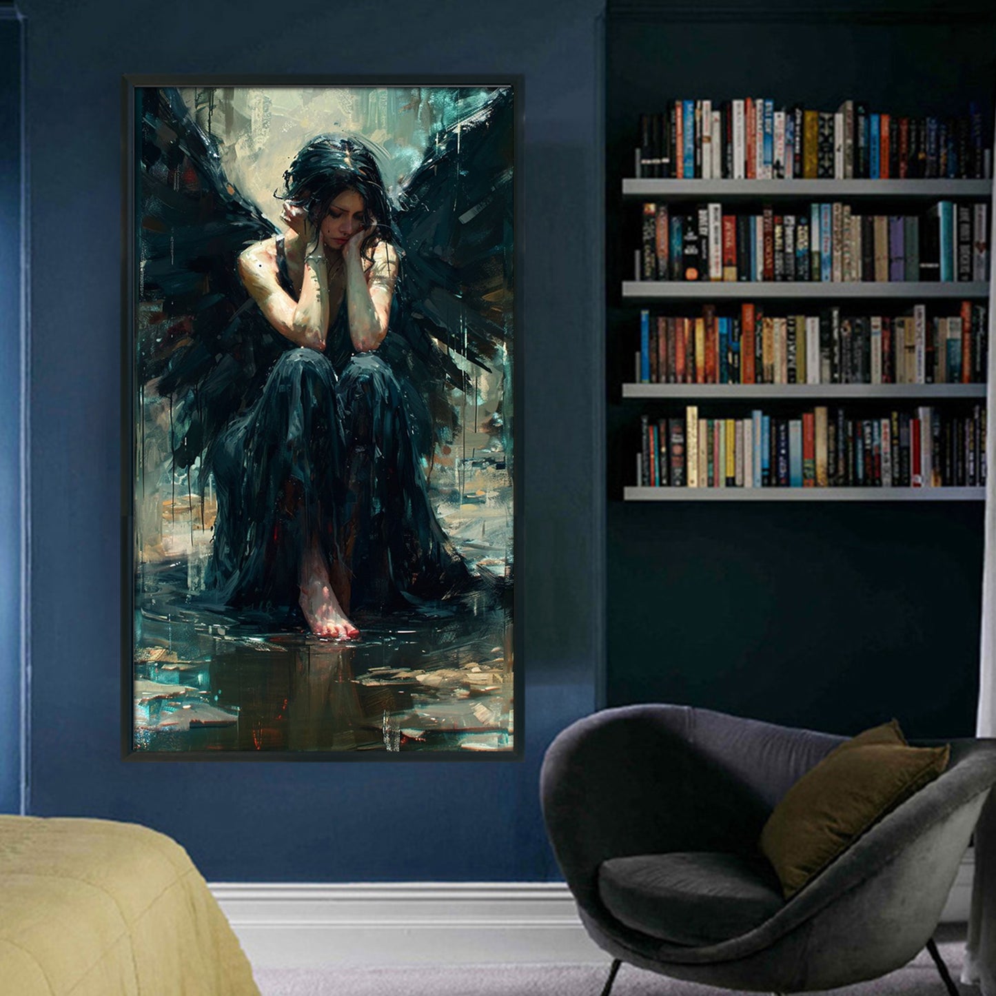 Fallen Angel - Full 16CT Stamped Cross Stitch 40x70CM - Huacan