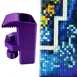 Heavy-Duty Desk Pen Holder Adjustable Clip Space-Saving Desk Organizer (Purple)