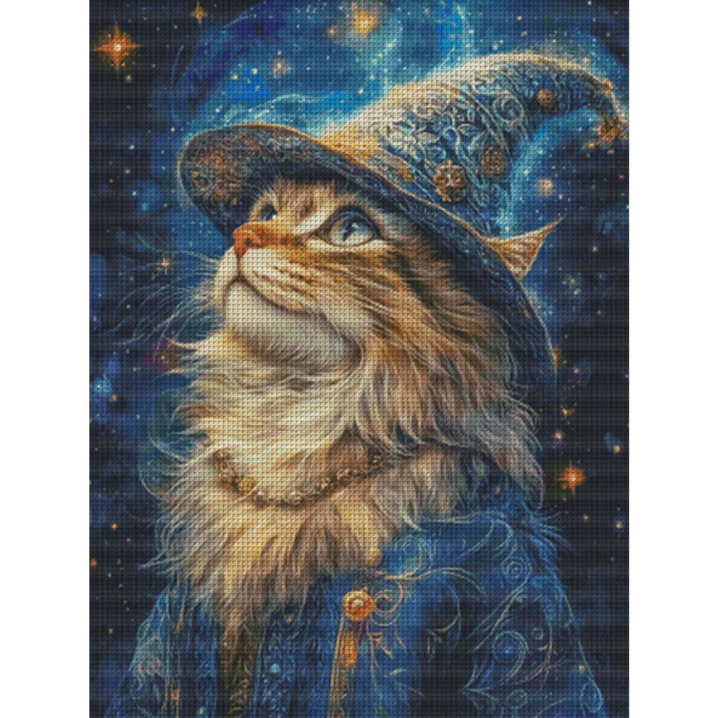 Magic Cat - Full 14CT Stamped Cross Stitch 70x90CM - Fairy Egyptian Cotton