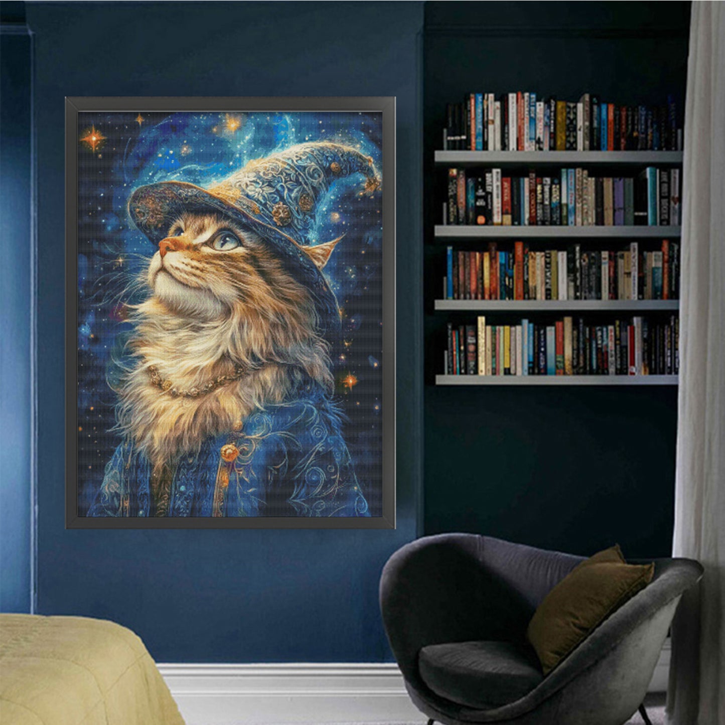 Magic Cat - Full 14CT Stamped Cross Stitch 70x90CM - Fairy Egyptian Cotton