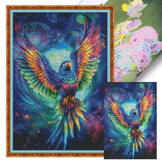 Iridescent Macaw - Full 14CT Stamped Cross Stitch 65x95CM - Fairy Egyptian Cotton
