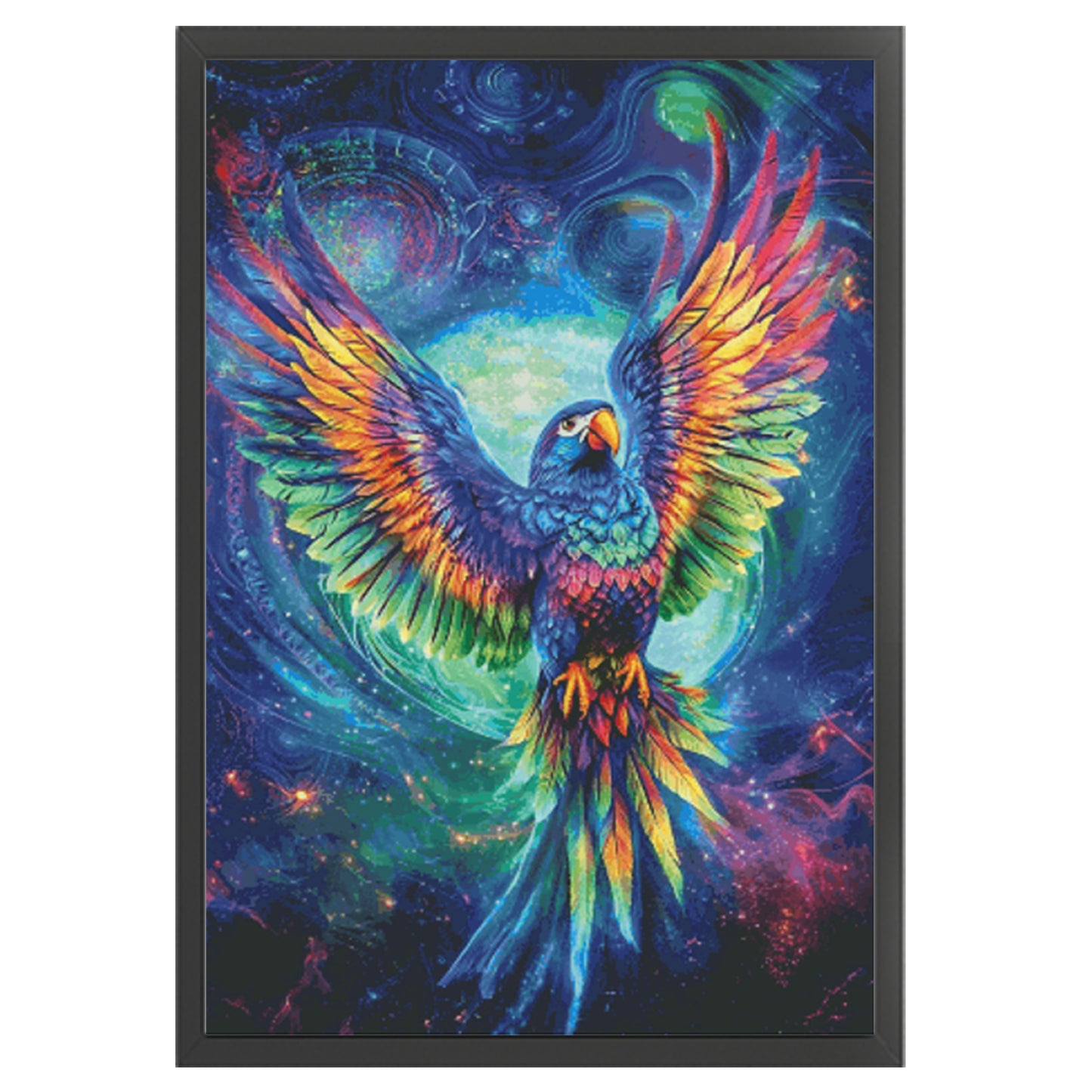 Iridescent Macaw - Full 14CT Stamped Cross Stitch 65x95CM - Fairy Egyptian Cotton