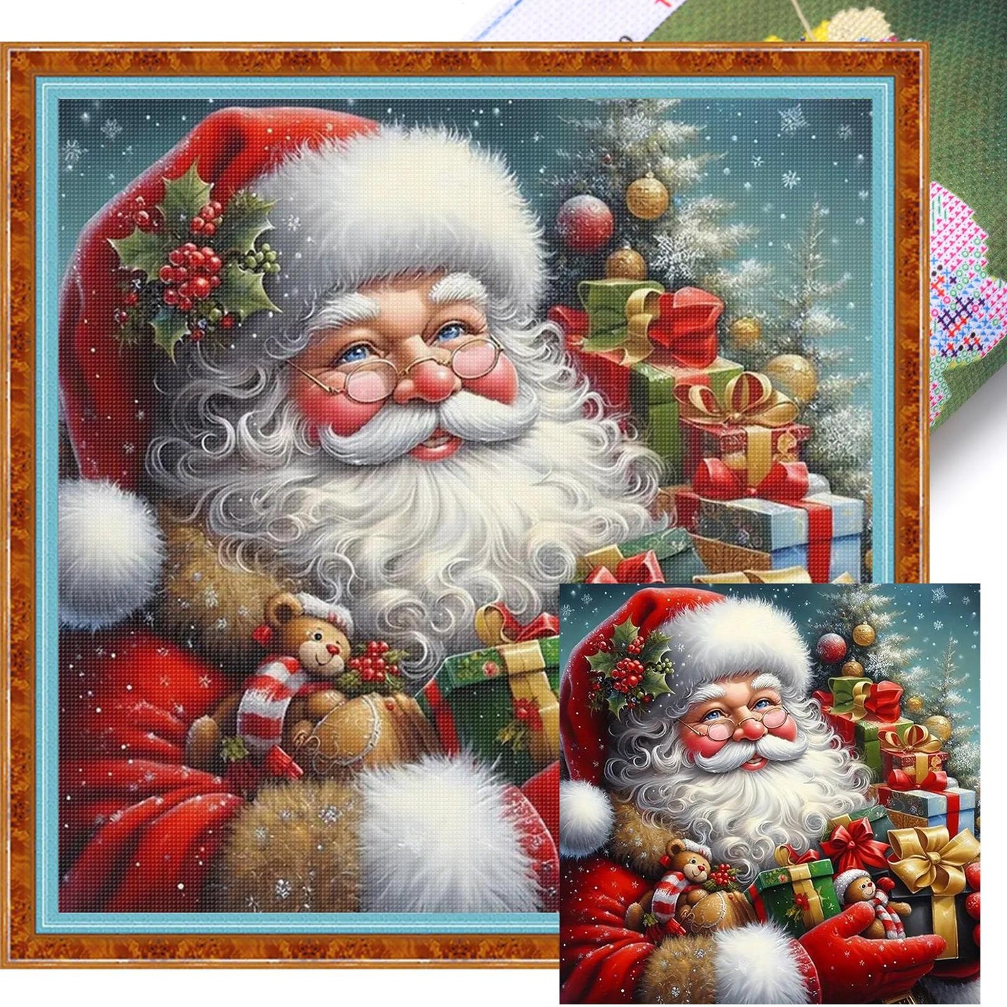 Santa Claus - Full 11CT Stamped Cross Stitch 40x40CM - Huacan