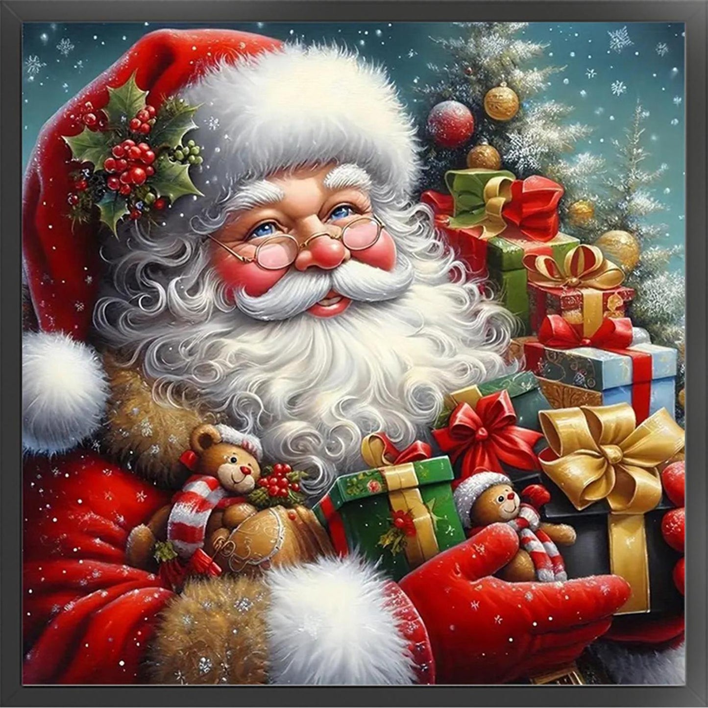 Santa Claus - Full 11CT Stamped Cross Stitch 40x40CM - Huacan