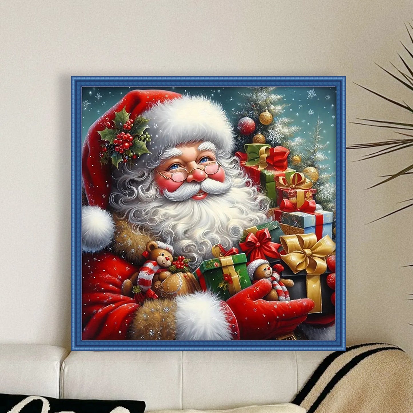 Santa Claus - Full 11CT Stamped Cross Stitch 40x40CM - Huacan