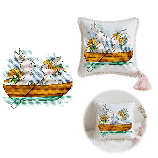 14CT Needle Insert Bag Printed Knitting Threads Pin Pouch 14x16CM (Boat)