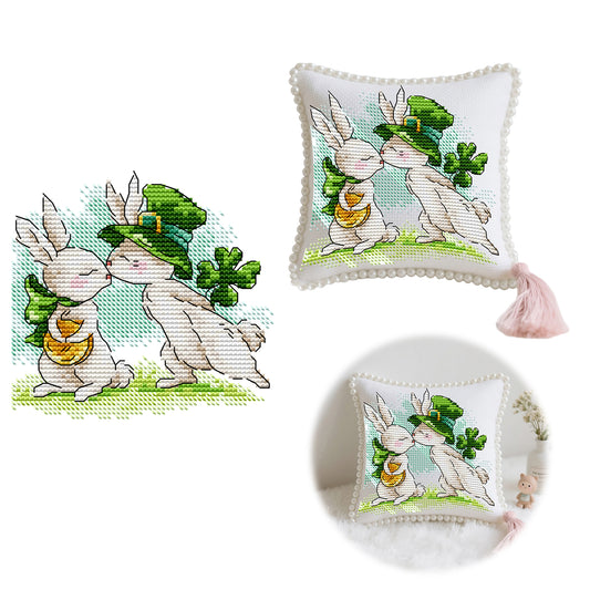 14CT Needle Insert Bag Printed Knitting Threads Pin Pouch 15x15CM (Rabbit)
