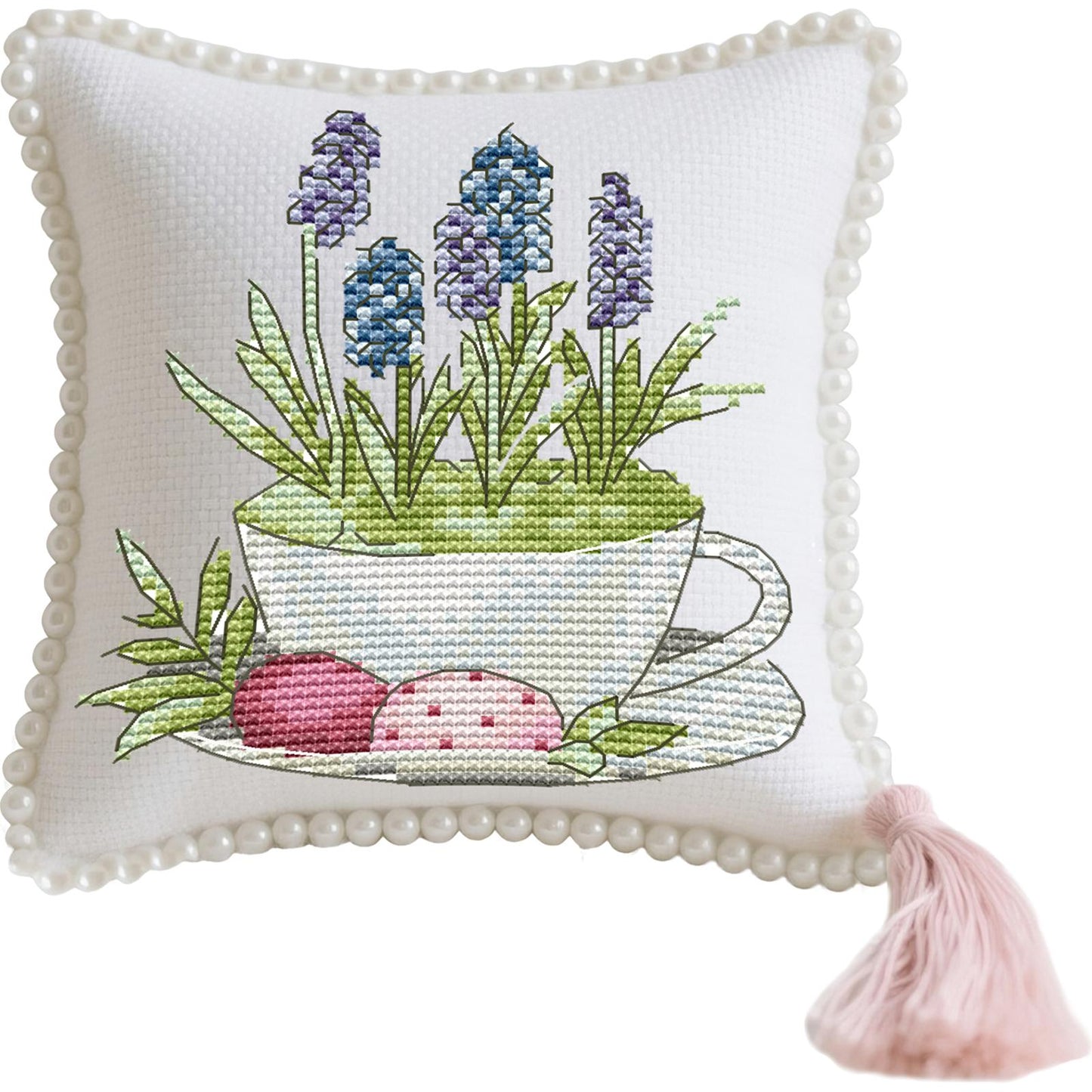 14CT Needle Insert Bag Printed Knitting Threads Pin Pouch 14x16CM (Easter)