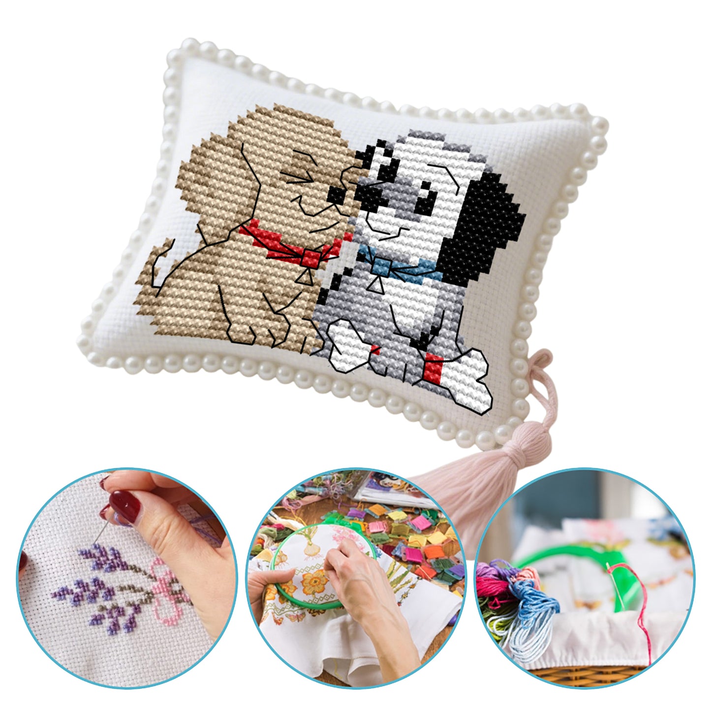 14CT Needle Insert Bag Printed Knitting Threads Pin Pouch 13x9CM (Buddy)