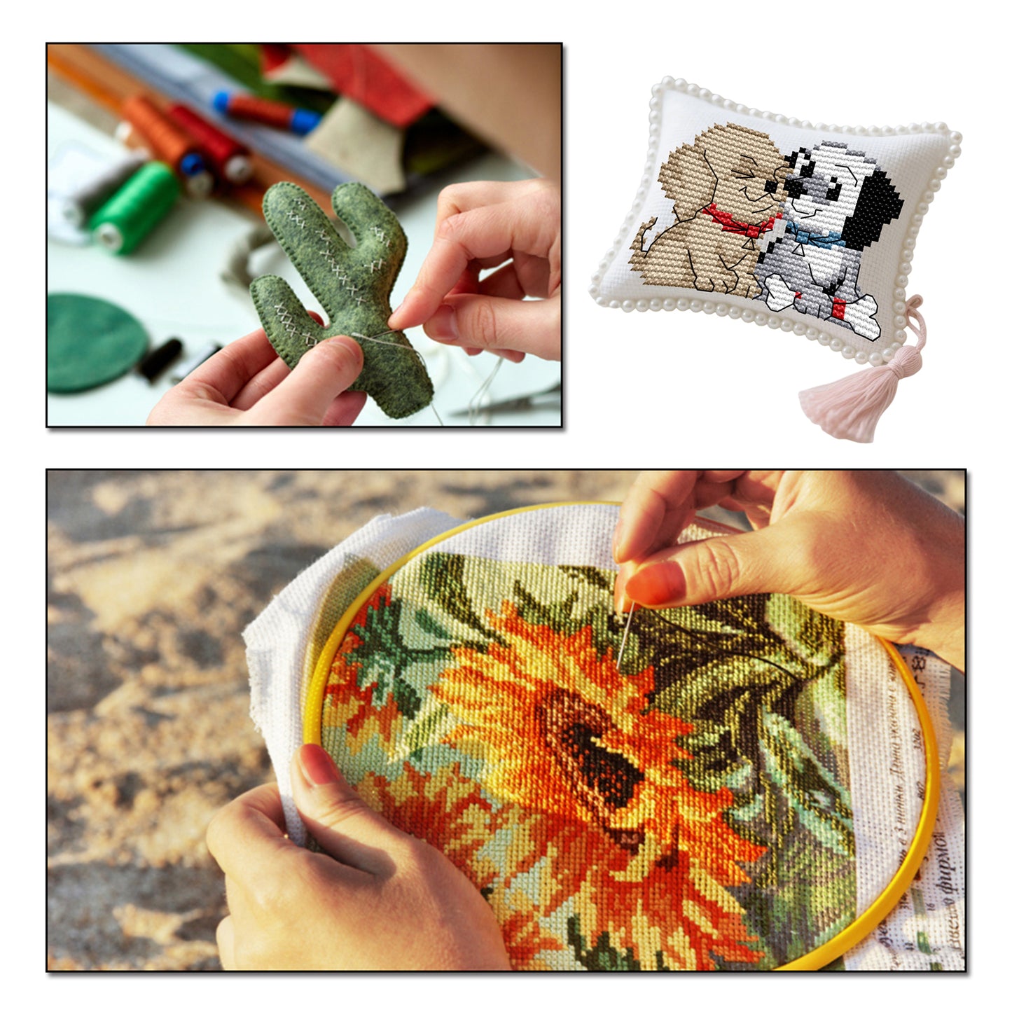 14CT Needle Insert Bag Printed Knitting Threads Pin Pouch 13x9CM (Buddy)