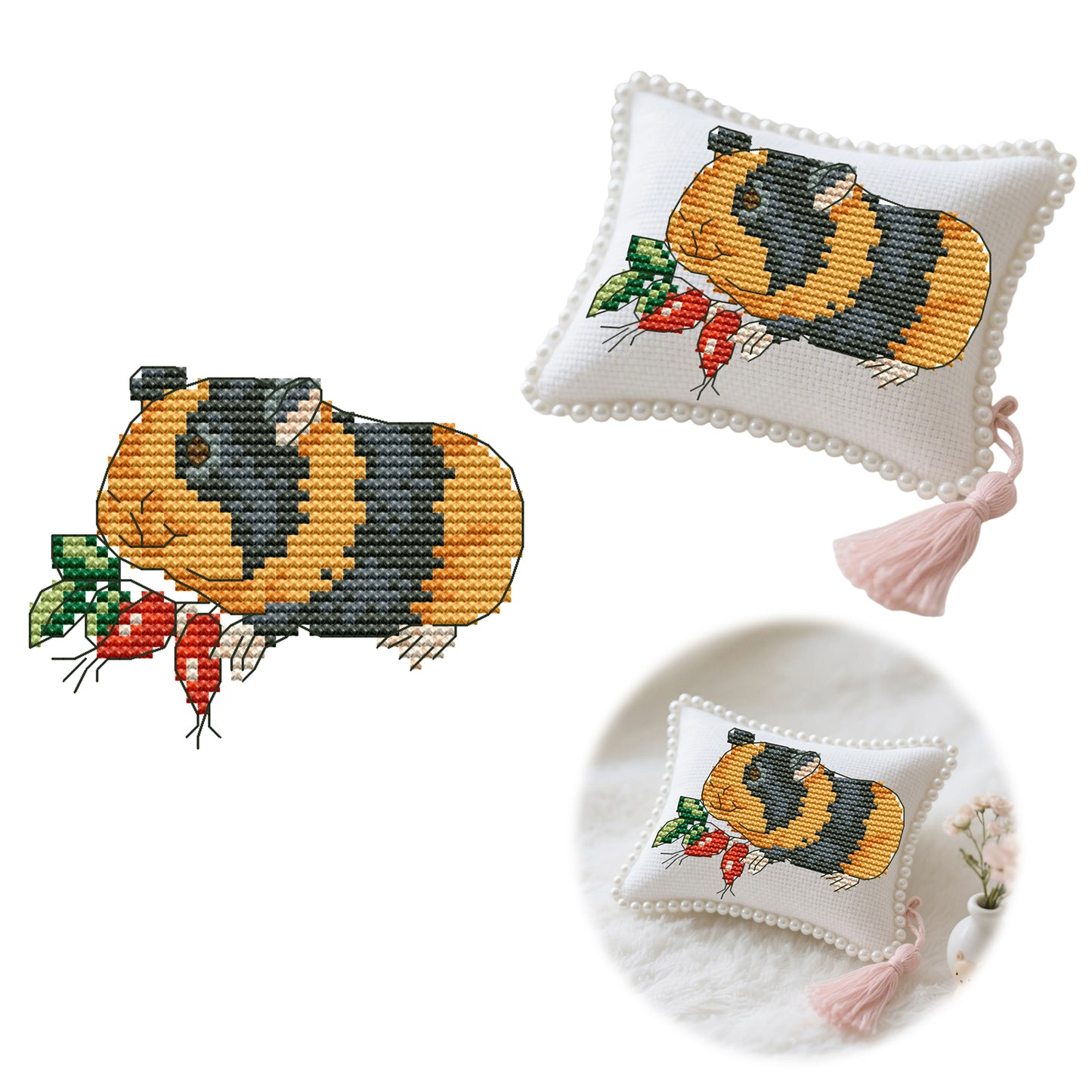 14CT Needle Insert Bag Printed Knitting Threads Pin Pouch 13x10CM (Hamster)