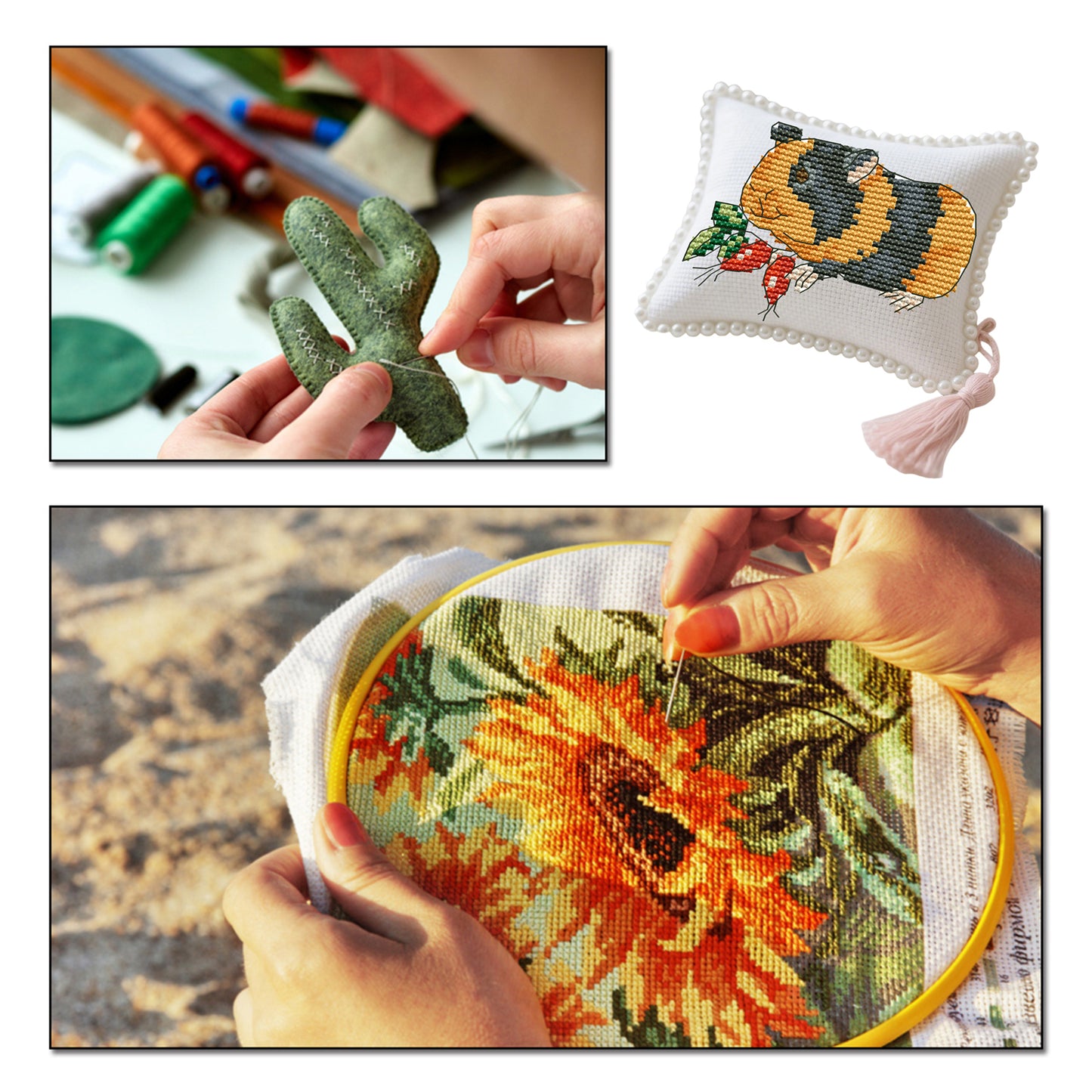 14CT Needle Insert Bag Printed Knitting Threads Pin Pouch 13x10CM (Hamster)