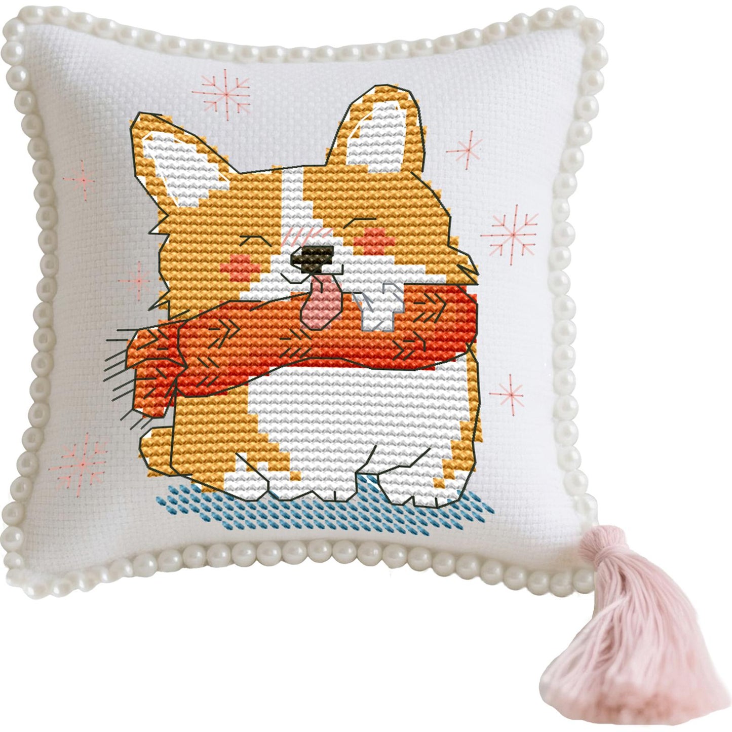 14CT Needle Insert Bag Printed Knitting Threads Pin Pouch 13x14CM (Shiba Inu)