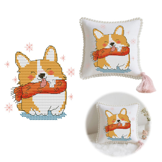 14CT Needle Insert Bag Printed Knitting Threads Pin Pouch 13x14CM (Shiba Inu)