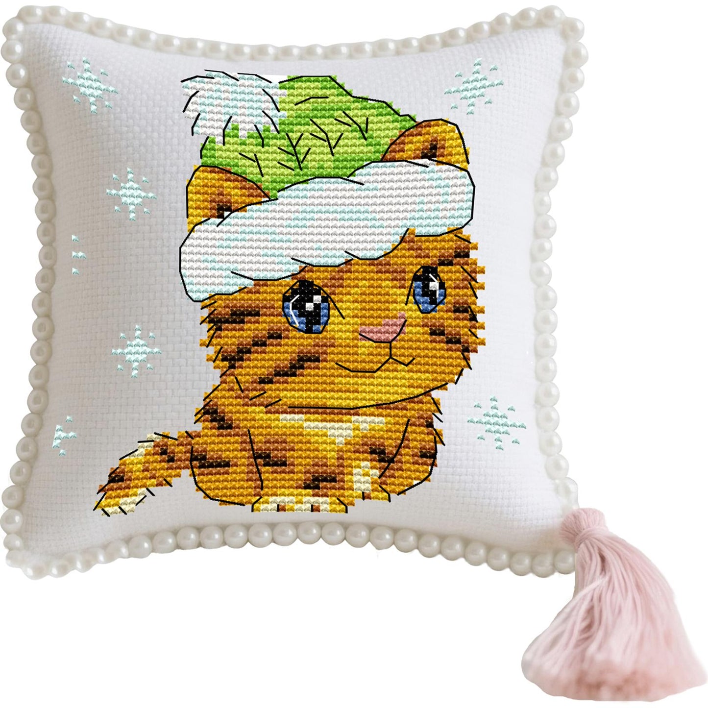14CT Needle Insert Bag Printed Knitting Threads Pin Pouch 13x9CM (Tiger)