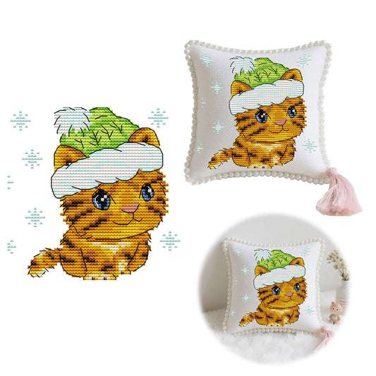 14CT Needle Insert Bag Printed Knitting Threads Pin Pouch 13x9CM (Tiger)
