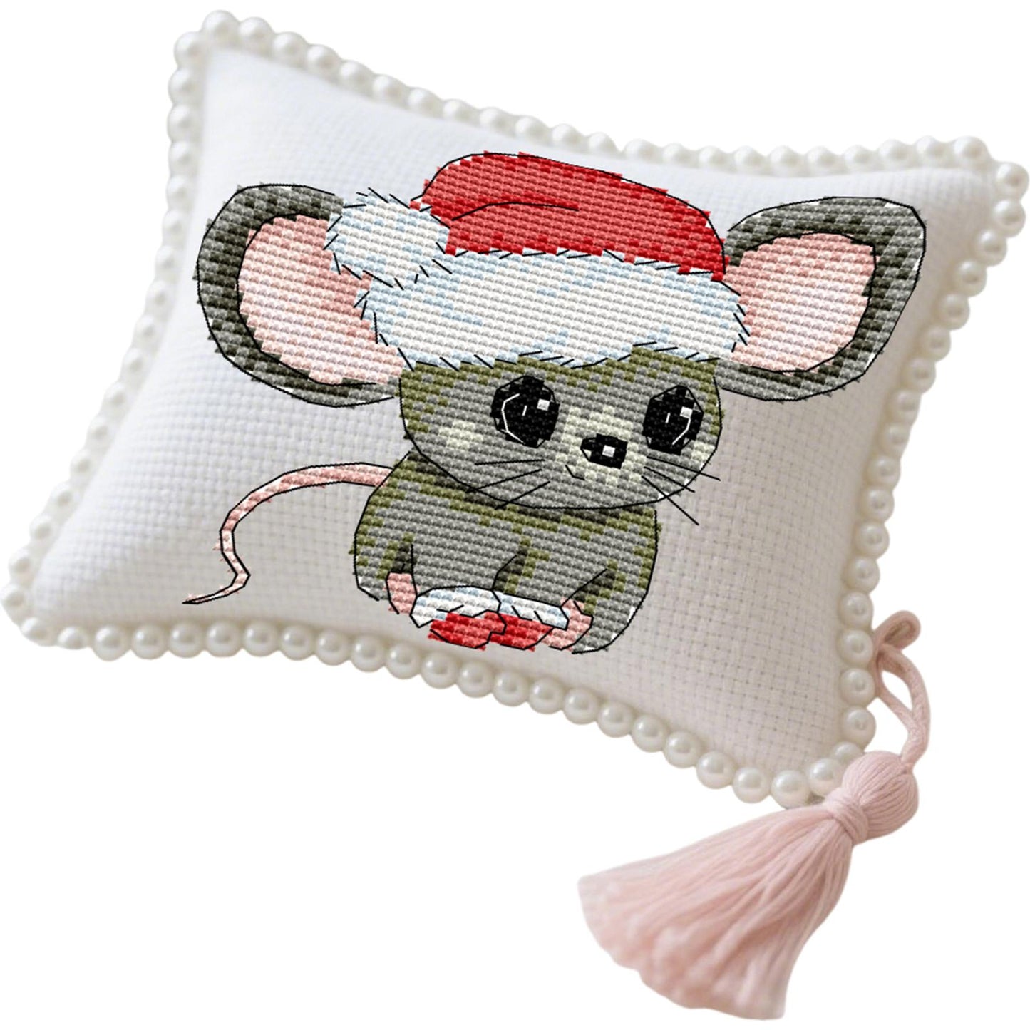 14CT Needle Insert Bag Printed Knitting Threads Pin Pouch 15x16CM (Santa Hat)