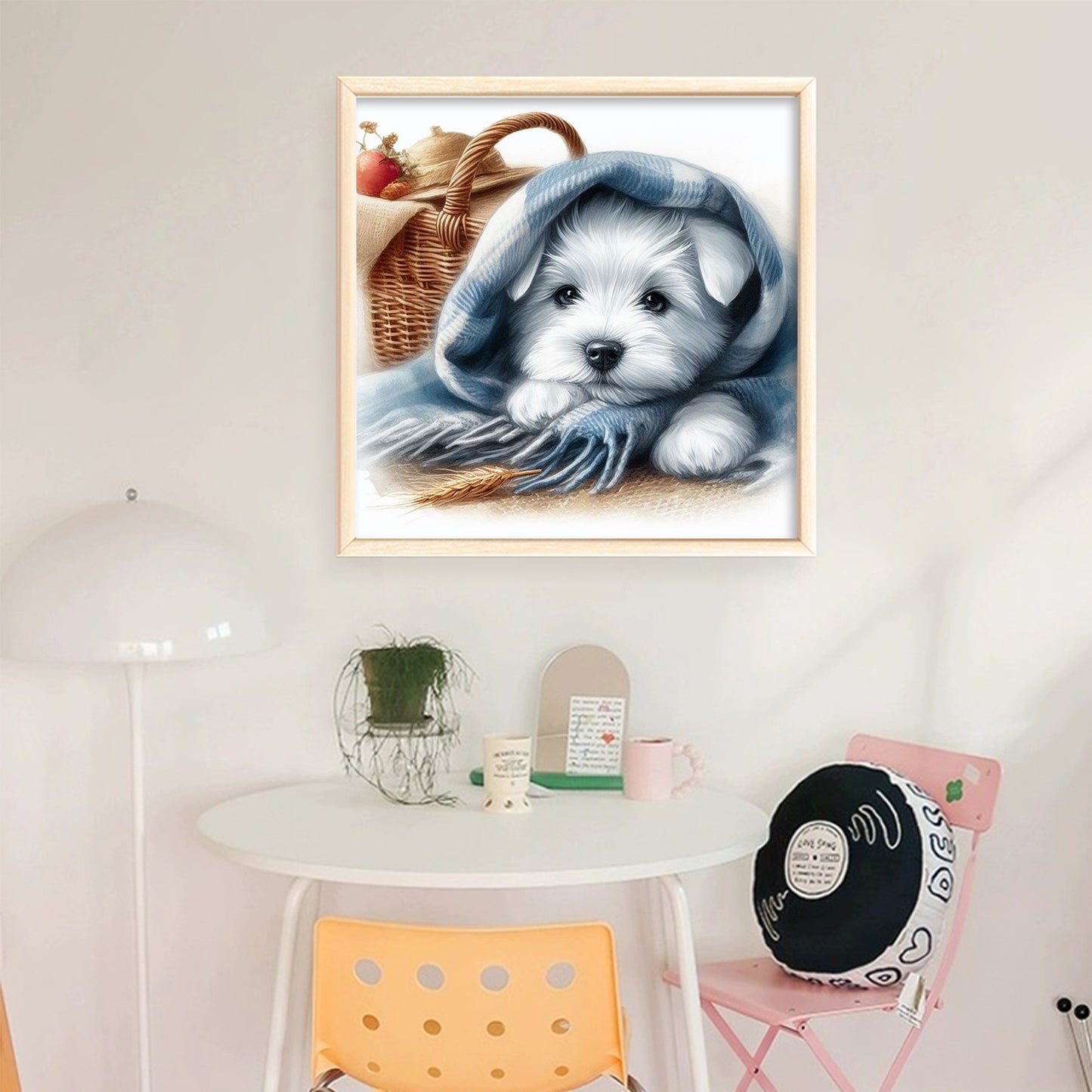 Dog With Scarf - Full 11CT Stamped Cross Stitch 40x40CM - Huacan
