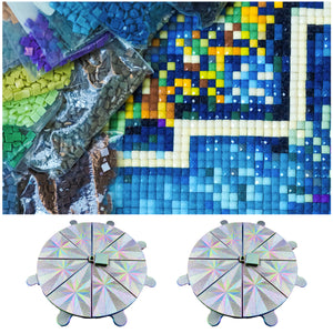 Diamond Painting Tray 8 Grids Drill Plate Octagonal Spiral Bottom Plate (Silver)