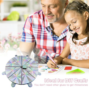 Diamond Painting Tray 8 Grids Drill Plate Octagonal Spiral Bottom Plate (Silver)