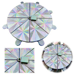 Diamond Painting Tray 8 Grids Drill Plate Octagonal Spiral Bottom Plate (Silver)