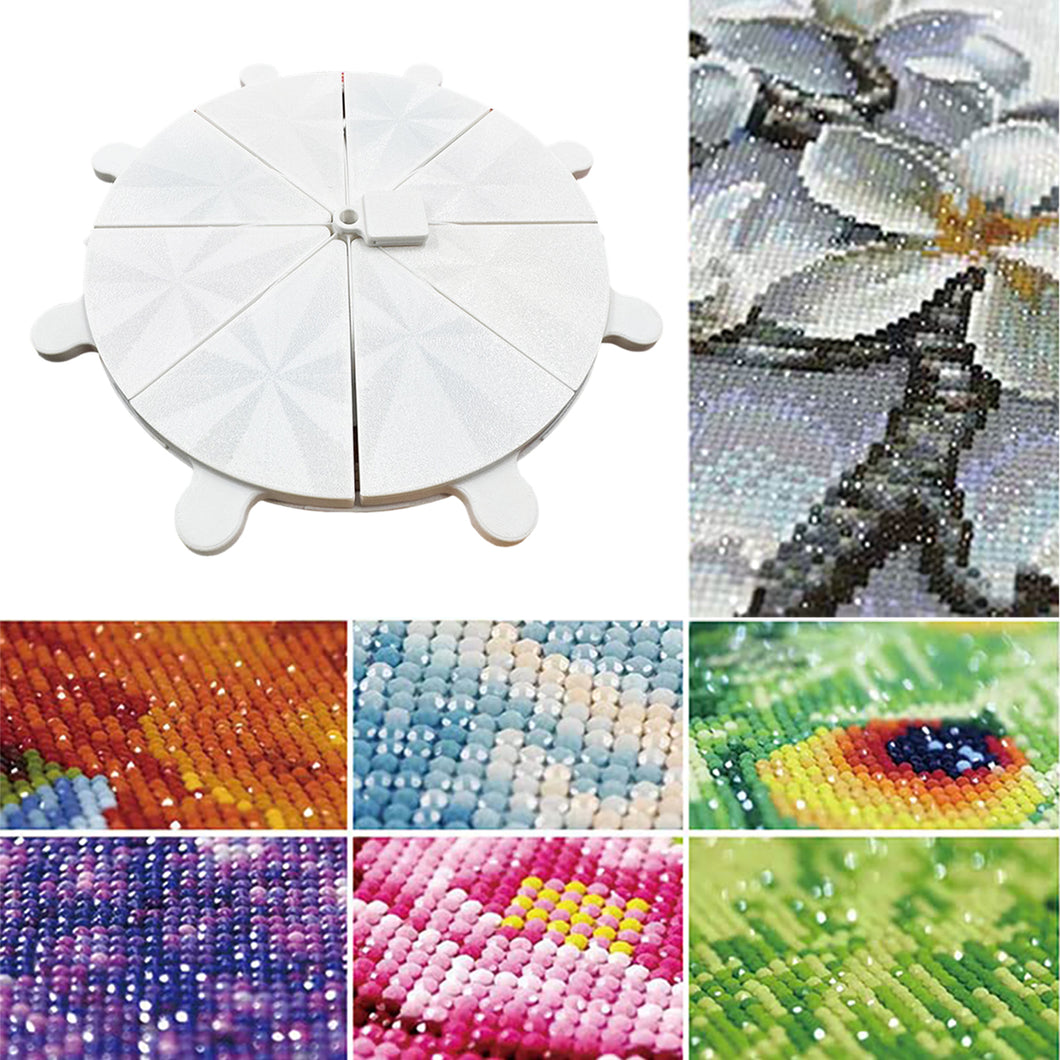 Diamond Painting Tray 8 Grids Drill Plate Octagonal Spiral Bottom Plate (White)
