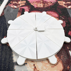 Diamond Painting Tray 8 Grids Drill Plate Octagonal Spiral Bottom Plate (White)