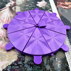 Diamond Painting Tray 8 Grids Drill Plate Octagonal Spiral Bottom Plate (Purple)