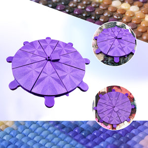 Diamond Painting Tray 8 Grids Drill Plate Octagonal Spiral Bottom Plate (Purple)