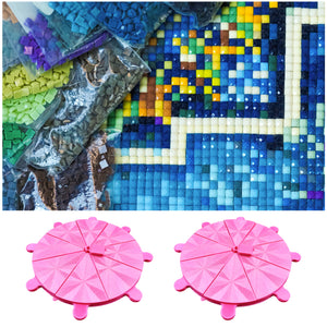 Diamond Painting Tray 8 Grids Drill Plate Octagonal Spiral Bottom Plate (Red)