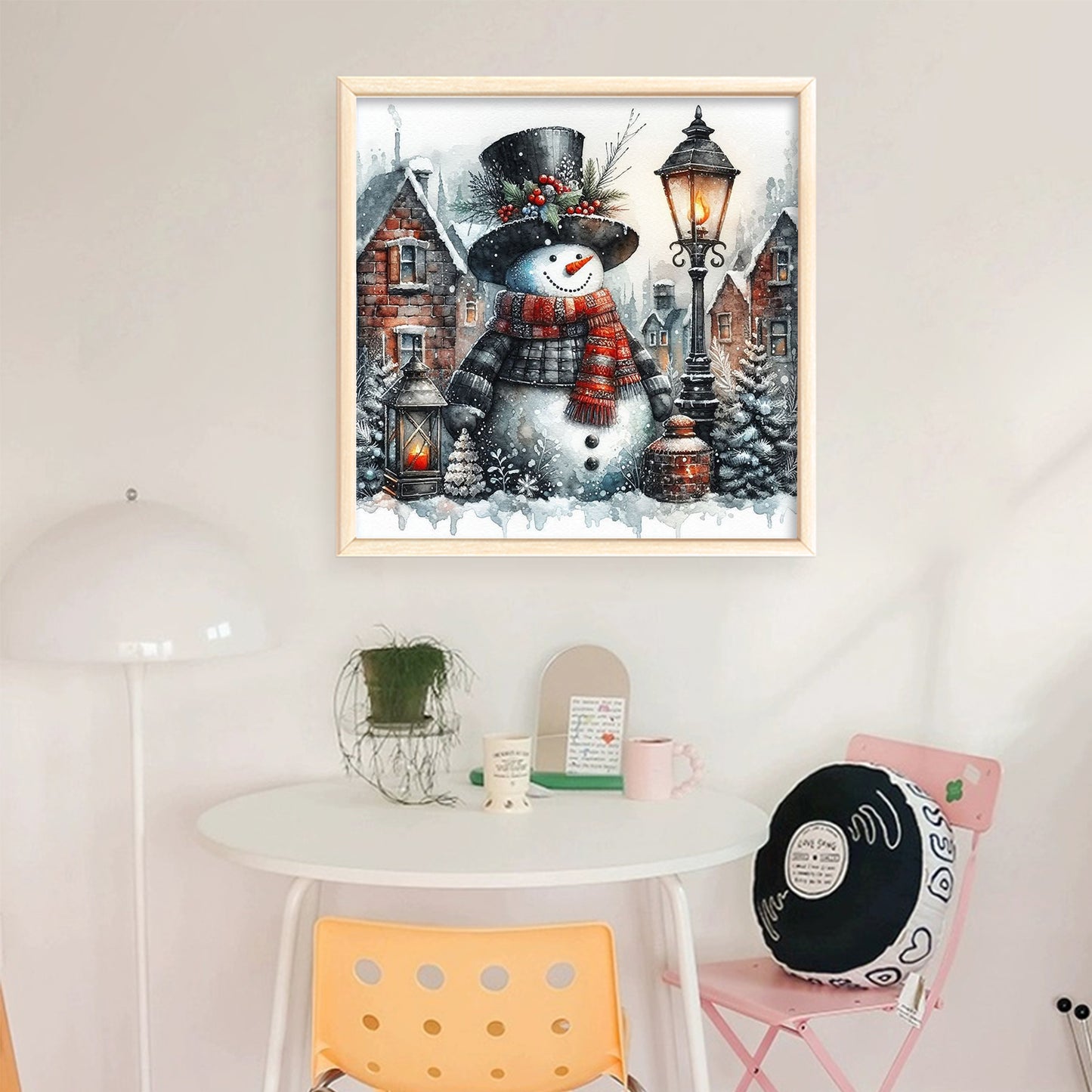 Christmas Snowman - Full 11CT Stamped Cross Stitch 40x40CM - Huacan