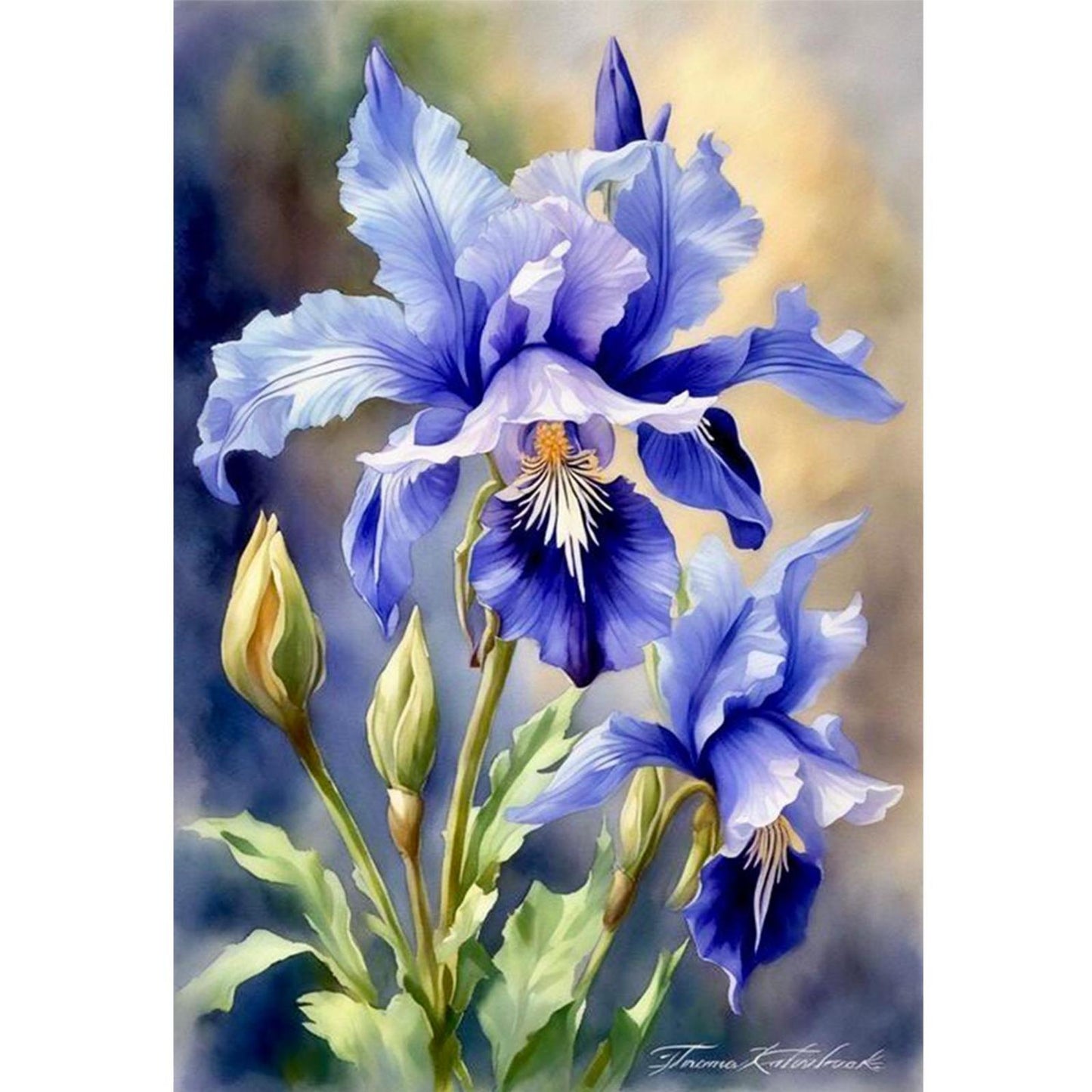 Iris - Full 11CT Stamped Cross Stitch 40x60CM - Huacan