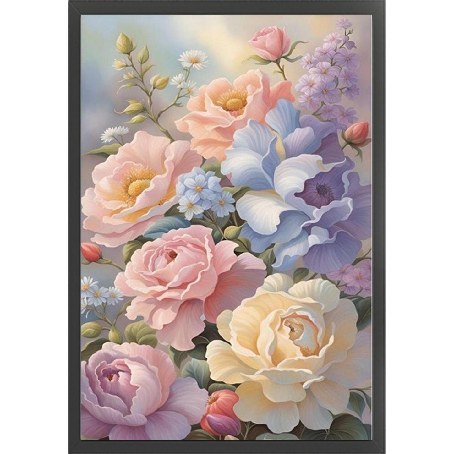 Watercolor Florals - Full 11CT Stamped Cross Stitch 40x60CM - Huacan