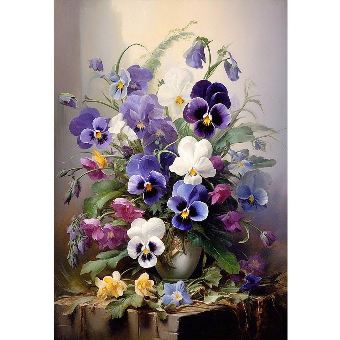 Pansy - Full 11CT Stamped Cross Stitch 40x60CM - Huacan