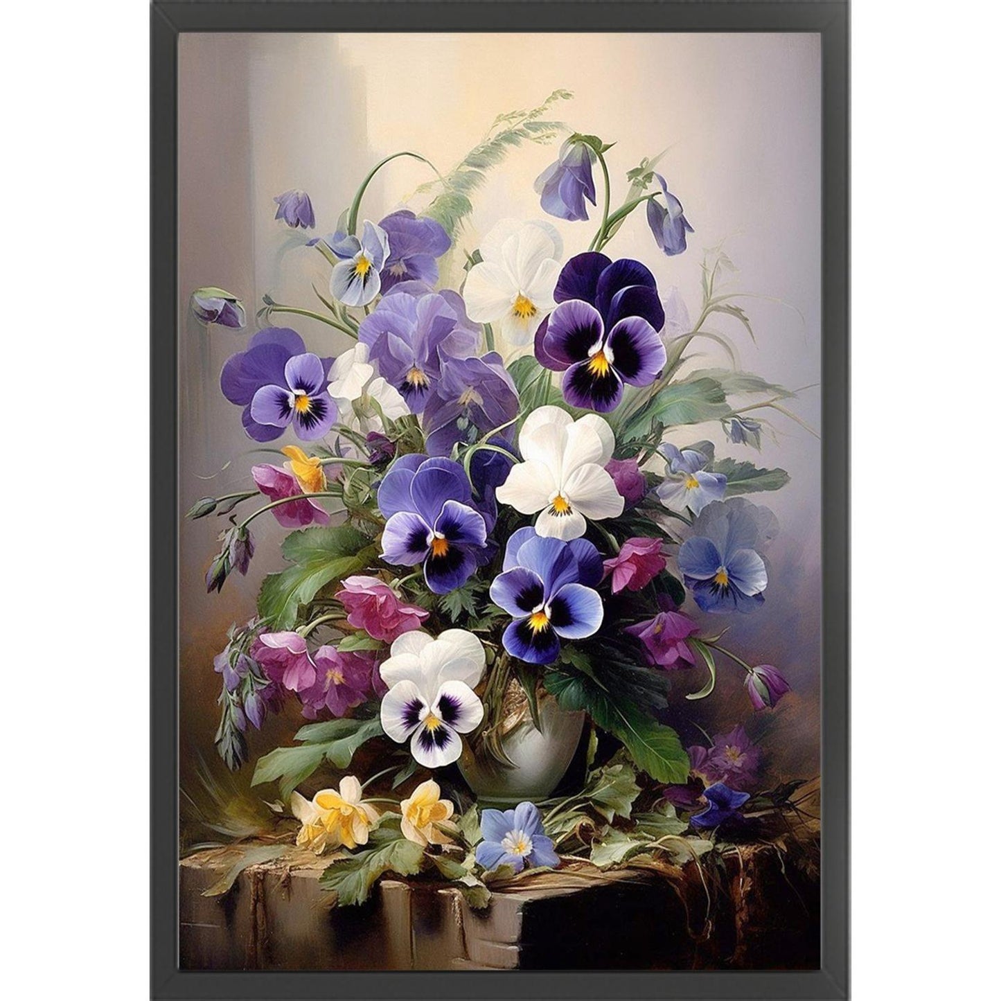 Pansy - Full 11CT Stamped Cross Stitch 40x60CM - Huacan